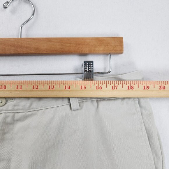 Eddie Bauer Shorts Men 40 Off White Cream Flat Front Chino Cotton Classic Casual - Picture 8 of 16